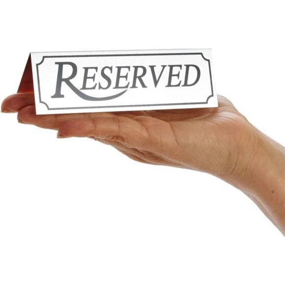 12-Pack Small Metal Reserved Table Signs for Restaurants, Dinner Parties - Picture 7 of 7